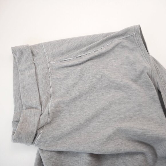 Lululemon T Shirt Womens Sz 12 Gray Short Sleeve V Neck Rolled Cuff Tee - Picture 9 of 9